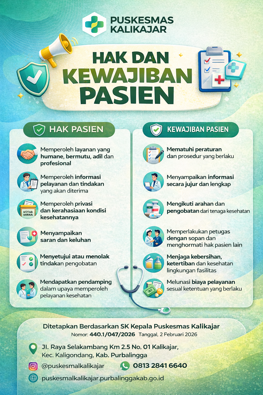 POSTER HAK DAN KEWAJIBAN PASIEN
